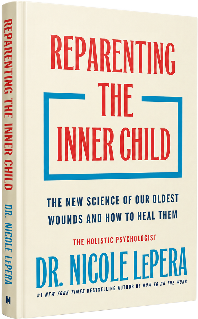 Reparenting the Inner Child book cover, floating book mockup, background removed